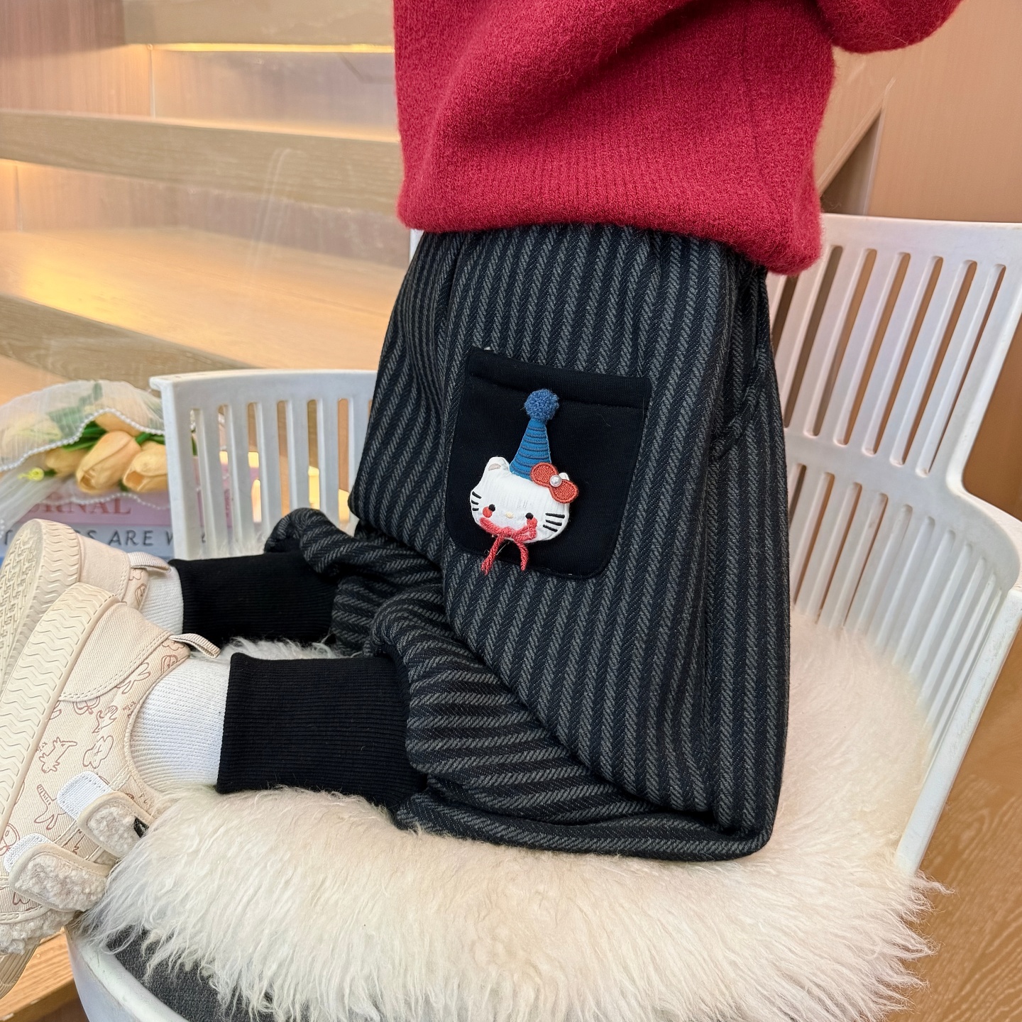 女童棉裤冬装儿童加厚一条过冬保暖裤子2025新款洋气男宝束脚长裤