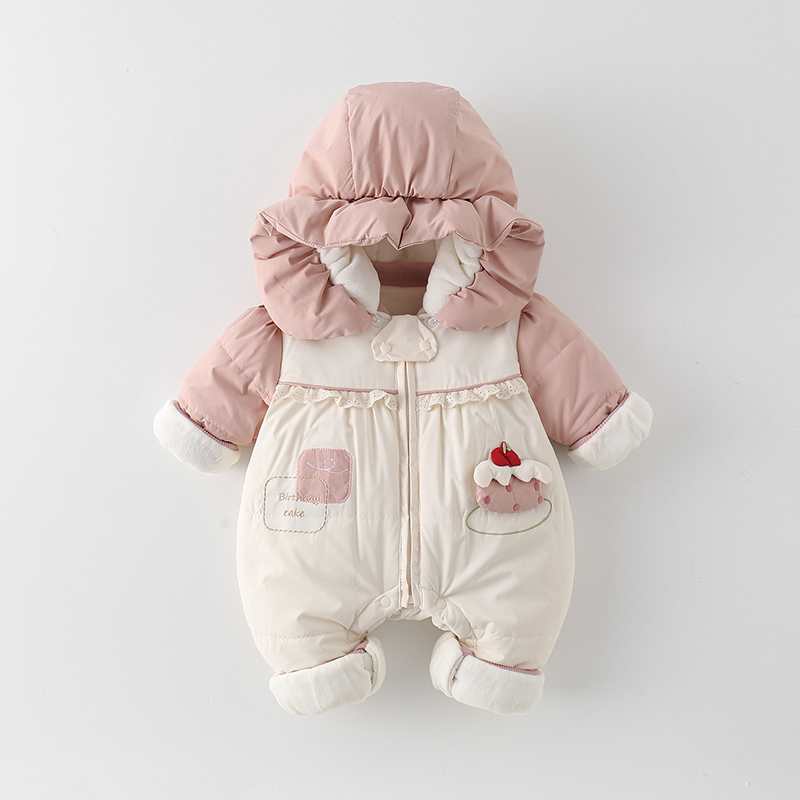 婴儿衣服冬装连体衣女宝宝