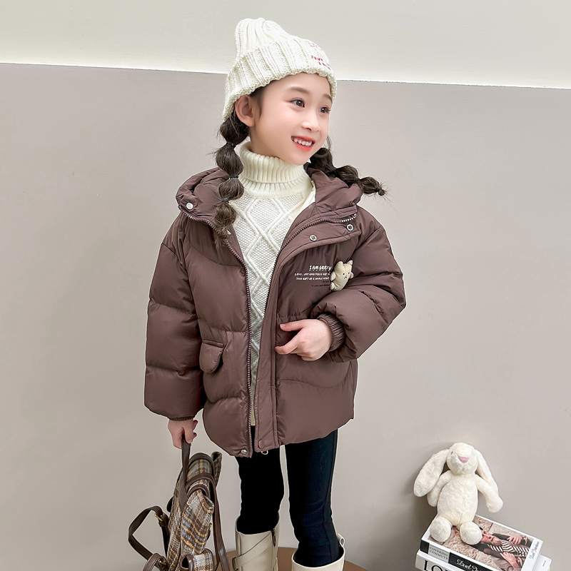 女童棉衣冬装洋气加厚女宝宝外套2025新款冬季保暖儿童小熊棉棉服