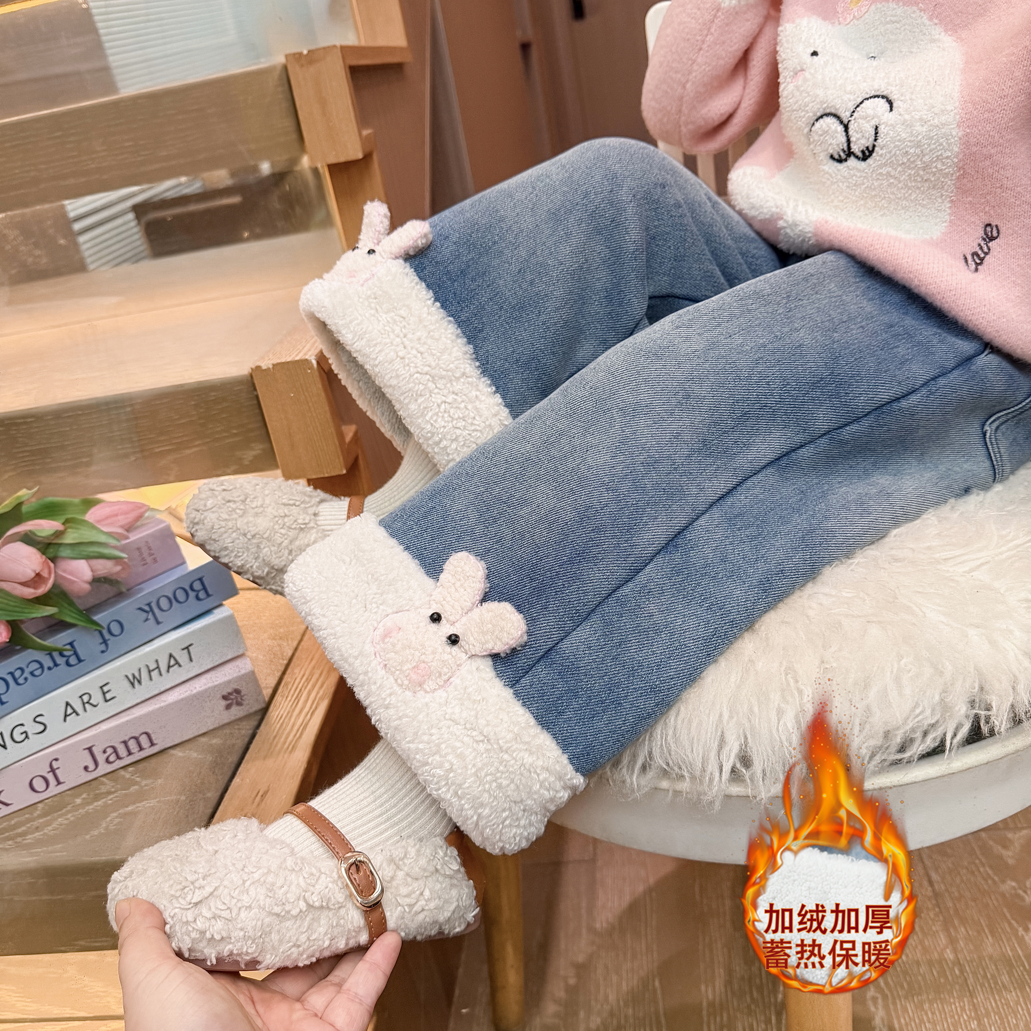 女童春秋款牛仔裤直筒裤