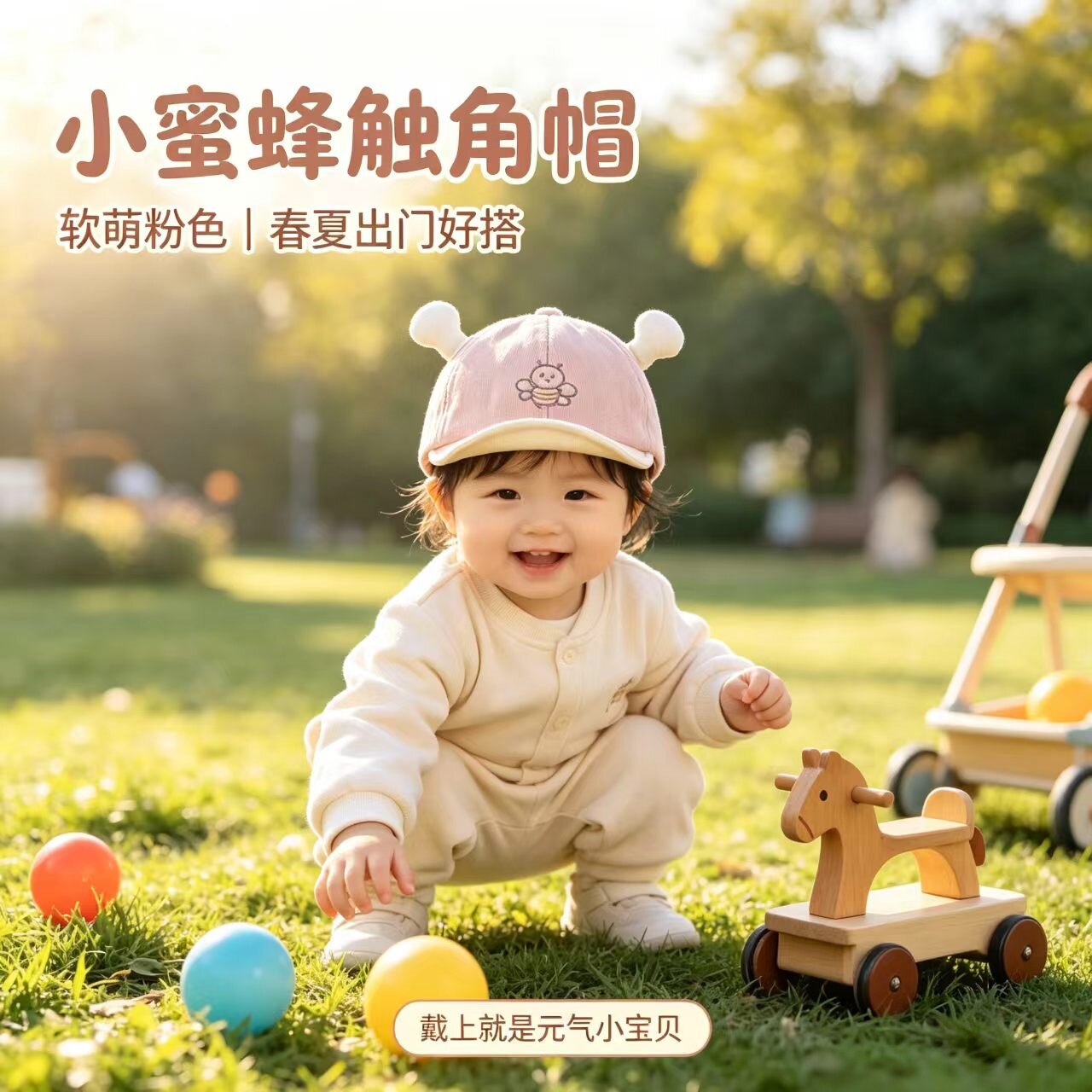 婴儿帽子超萌可爱双面戴软檐