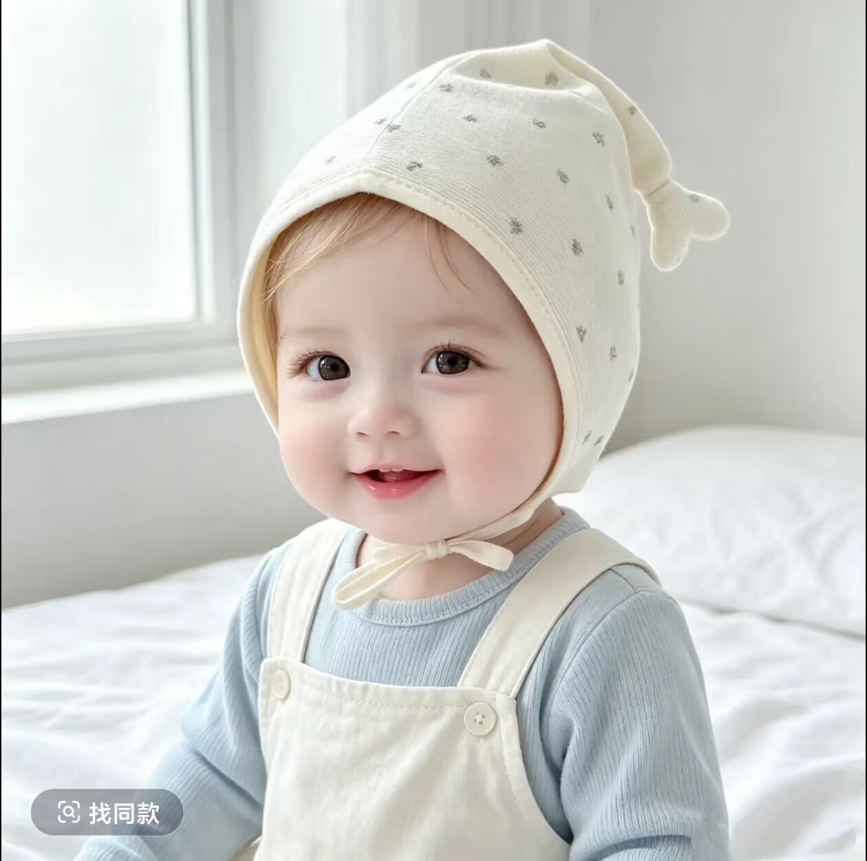 婴儿帽子春秋季甜美爱心小月龄