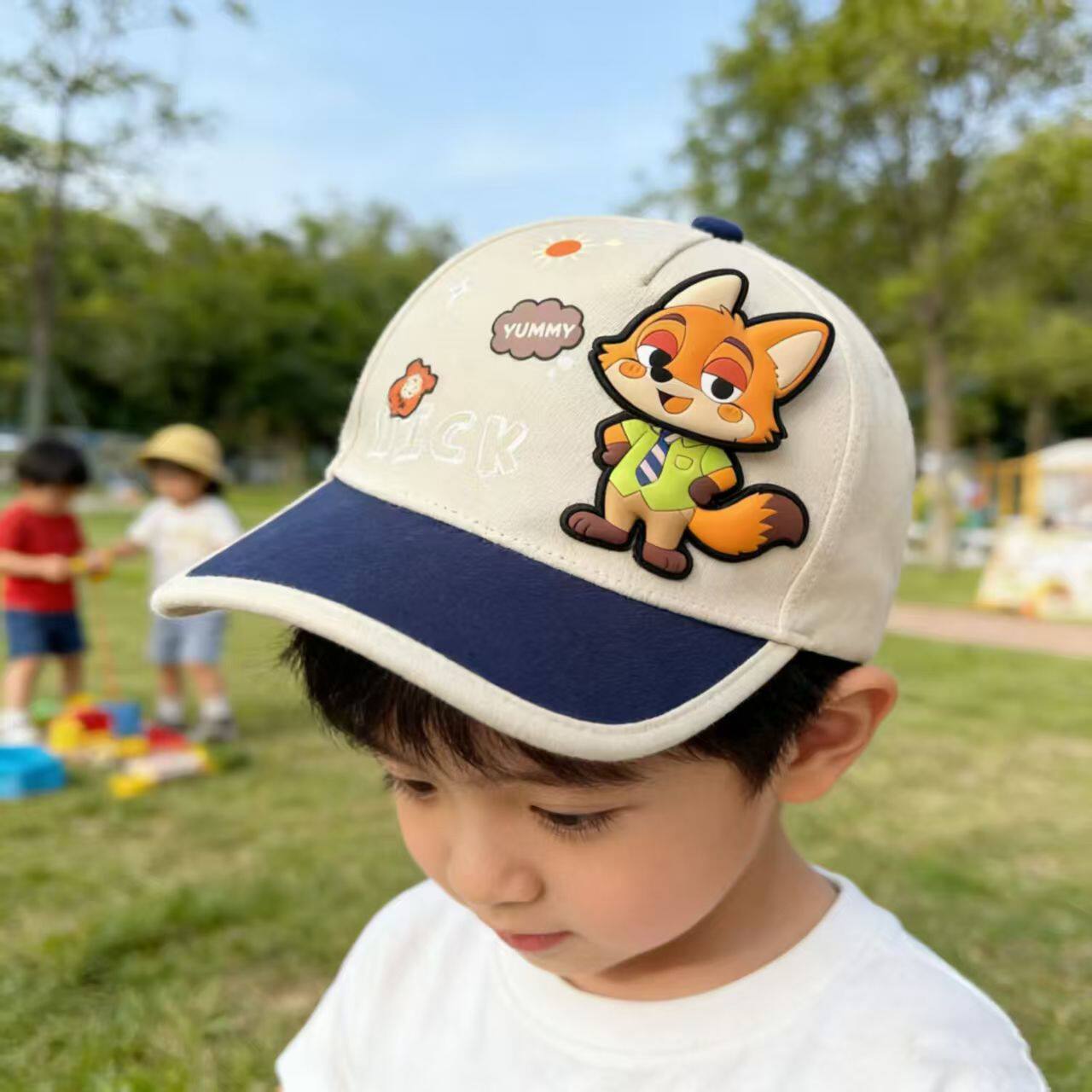 旋转疯狂动物儿童鸭舌帽春夏新款男童女童遮阳棒球帽可爱百搭防晒