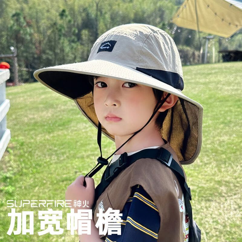 儿童帽子男童中大童夏季帽檐