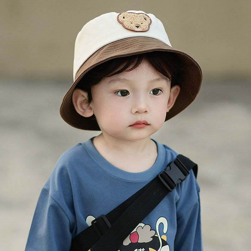 儿童渔夫帽春秋薄款婴儿帽子男女童时尚宝宝遮阳帽太阳帽小孩盆帽