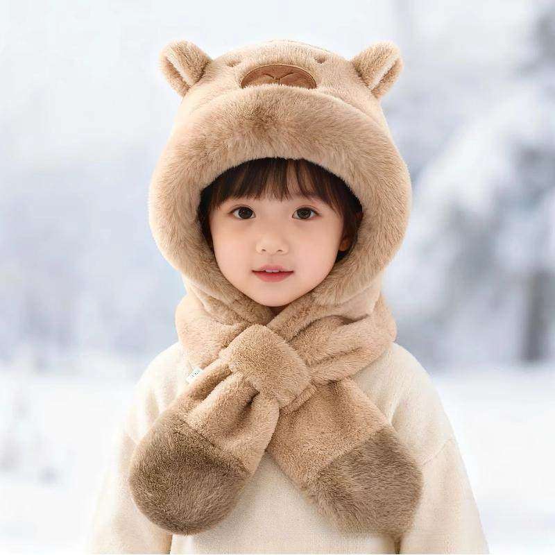 宝宝帽子秋冬男女童毛绒围脖儿童帽子围巾一体婴儿帽冬季护耳保暖,童装/婴儿装/亲子装,帽子,淘宝优惠券,粉丝福利购,淘宝优惠卷