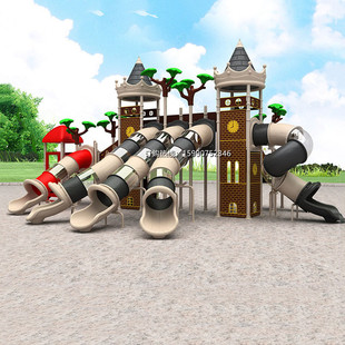 定制儿童木质PE板户外小区大型滑梯玩具景观设计不锈钢滑梯