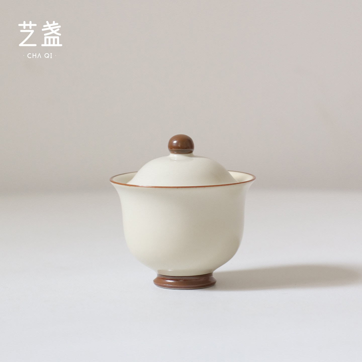 定窑白手工陶瓷盖碗茶杯女士个人专用小号泡茶碗一人独饮茶具套装图片