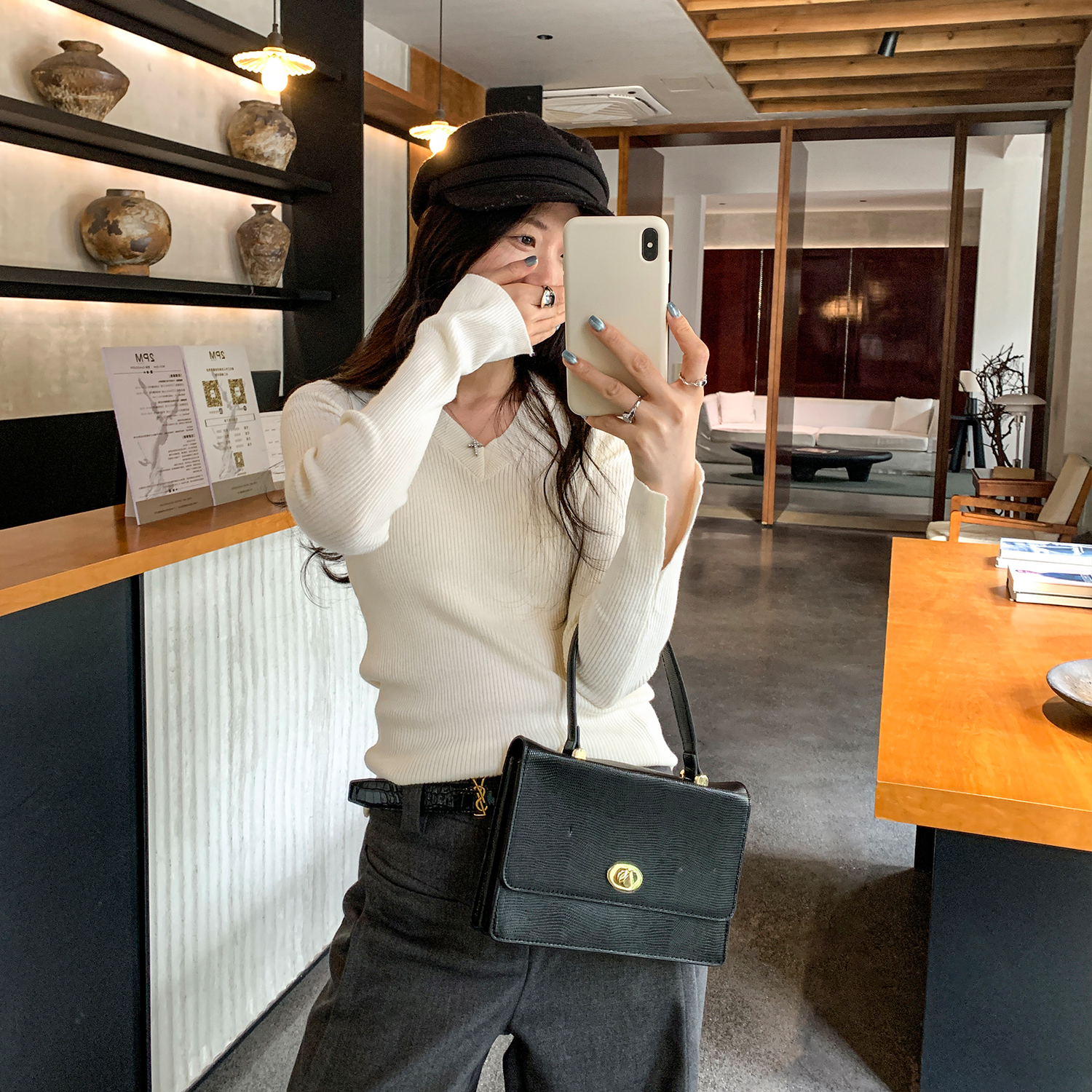 韩系穿搭羊毛针织衫女秋冬