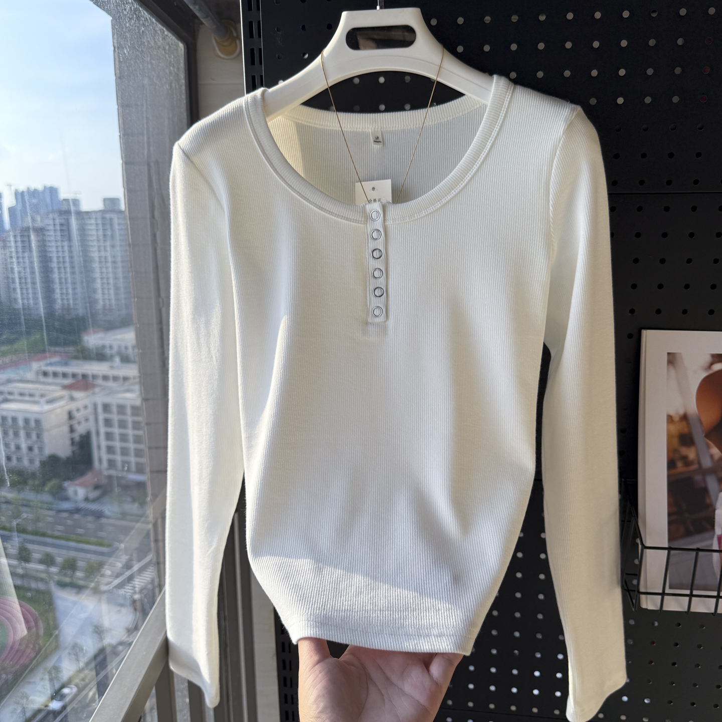 洋气半开领低领打底衫女秋内搭