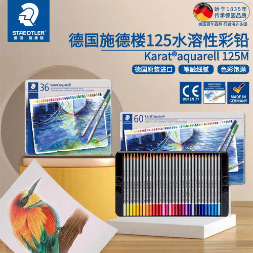 施德楼干湿两用水溶彩铅套装