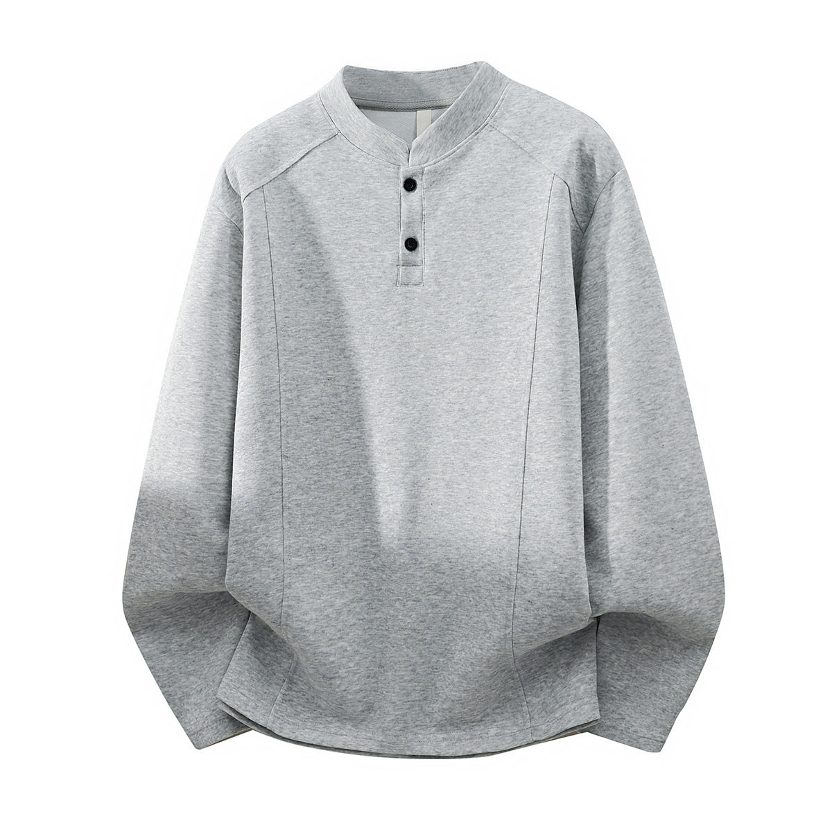 重磅亨利领卫衣男款2026春季新款宽松美式解构长袖t恤打底衫定制