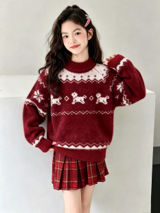 1152哈哈家 女童秋冬新款洋气韩版甜美时髦百搭休闲时尚毛衣