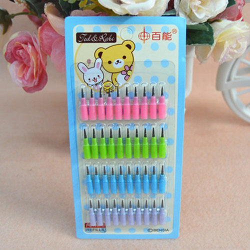 子弹铅笔笔芯 HB百能导弹笔铅芯 免削铅笔笔芯补充卡 彩色子弹芯