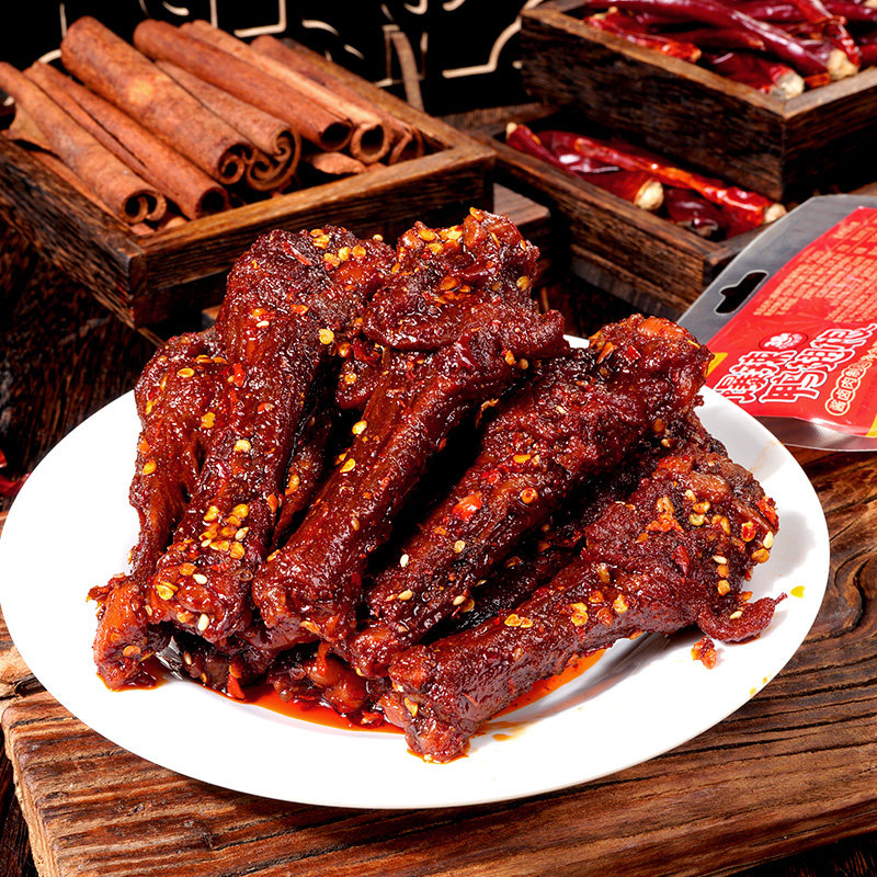 馋小乖爆辣鸭翅根卤味鸭腿零食香鸭肉零食