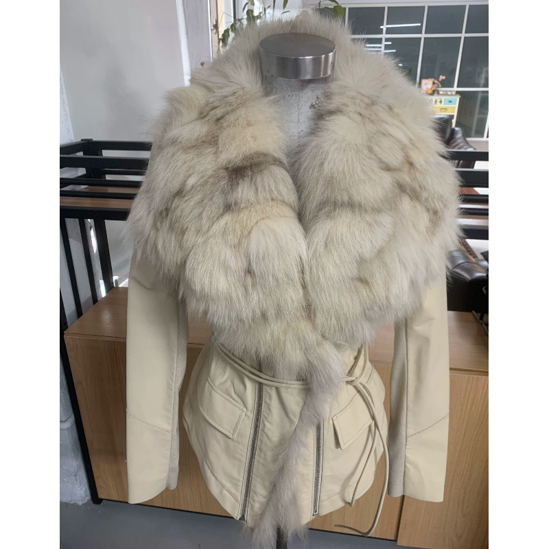 孤品链接OxxLY皮草外套女剪标狐狸毛真皮短款样衣海宁