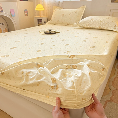 男孩帐篷房床单松紧带卡通135cm床笠儿童薄床垫保护全棉精梳棉