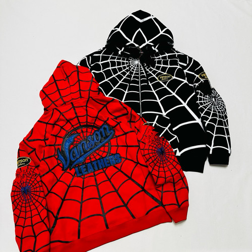 蜘蛛侠卫衣VANSON SPIDER-MAN 联名款 ZIP UP  HOODED蜘蛛网帽衫
