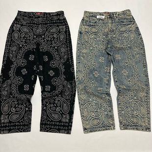 JACQUARD BANDANA BAGGY JEAN 腰果花牛仔裤 提花直筒牛仔裤 SS25