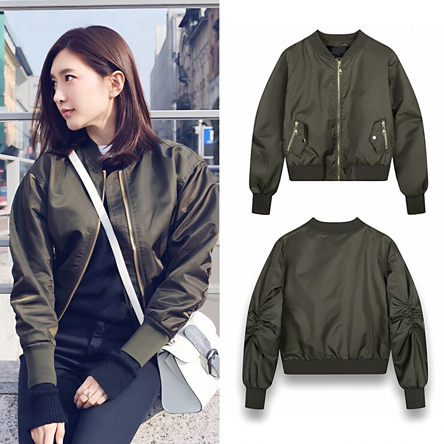 棒球服女秋冬新款宽松显瘦百搭短款夹棉加厚棉服秋飞行员夹克外套