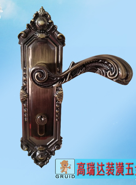 ELASIC 欧式青古铜房门锁 静音双舌室内门锁中插芯卧室门把手