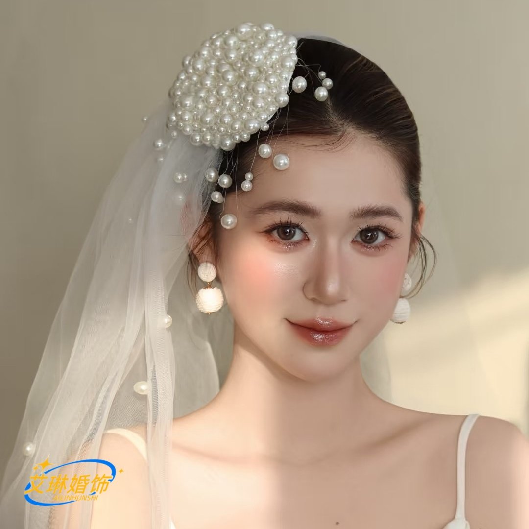 法式复古珍珠头纱新娘包头头饰结婚婚纱拍照高级感气质氛围感发饰,饰品/流行首饰/时尚饰品新,发饰,淘宝优惠券,粉丝福利购,淘宝优惠卷