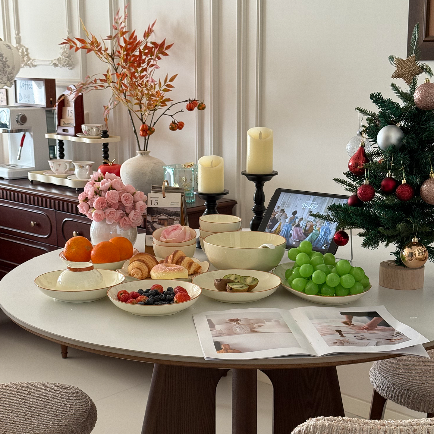 釉下彩2026新款奶油风碗盘碗碟套装家用高颜值陶瓷餐具乔迁送礼碗,餐饮具,碗,淘宝优惠券,粉丝福利购,淘宝优惠卷