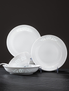 景德镇高白精美瓷碗盘套装健康釉下彩易得豪华高值家用陶瓷套装碗