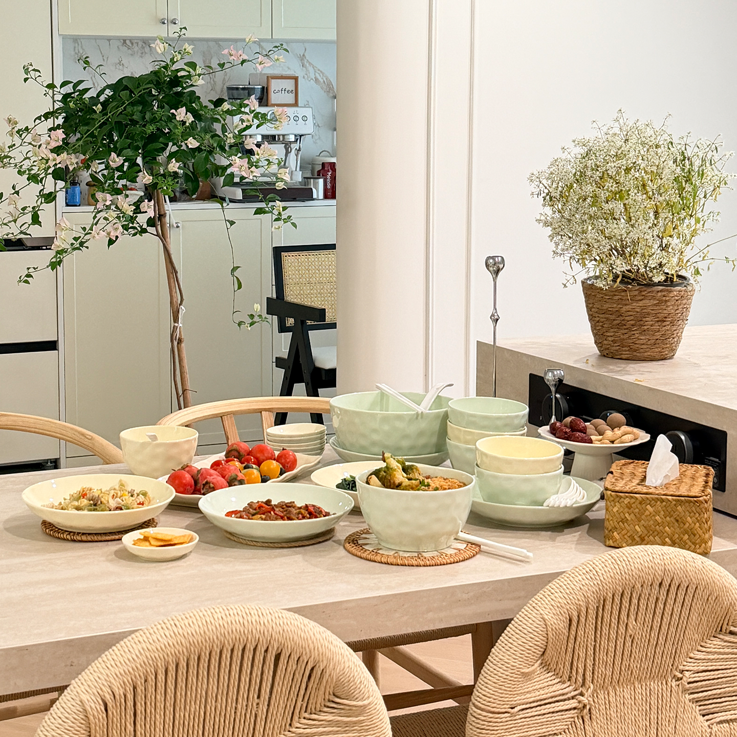 釉下彩餐具2026新款碗碟套装家用高颜值奶油风碗盘乔迁新居礼物碗