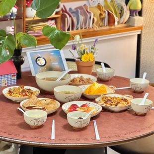 釉下彩2026新款碗碟套装家用卡通高颜值盘子陶瓷餐具乔迁送礼碗盘