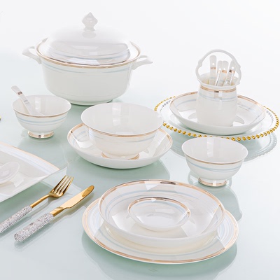 碗碟套装家用轻奢景德镇陶瓷