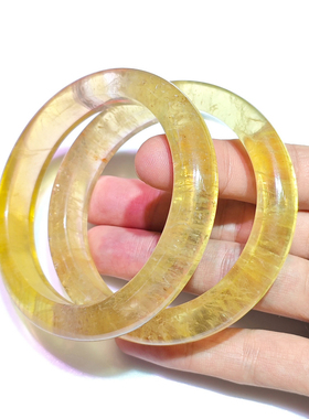 天然黄萤石手镯女款大号全口 62mm 通透度高 节日礼物礼品