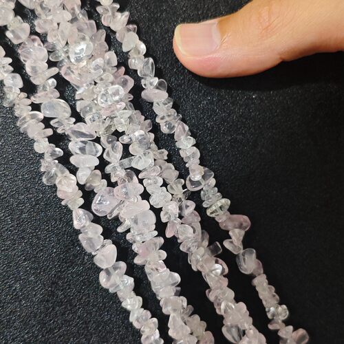 天然粉晶碎石散珠子串珠 女生DIY手工饰品 星光粉水晶DIY手工设计