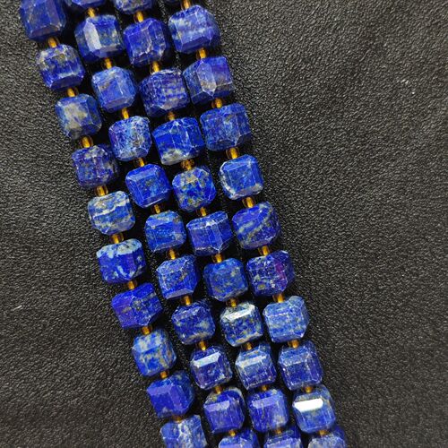 天然青金石方糖珠 深蓝洒金切面方形散珠 DIY手工串珠材料 复古风