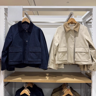 外贸原单 女装休闲短茄克/巴恩风外套夹克483807 484664