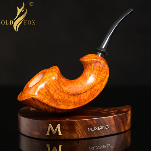 手工石楠木烟斗自由式实木号角军插烟斗传统老式过滤男士专用烟具