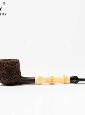 老狐狸雕刻手工烟斗西班牙进口石楠木直柄竹节阅读斗3mm烟道烟斗