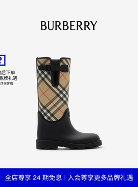 【秋冬新品】BURBERRY女鞋骑士印章装饰Marsh橡胶高筒靴 81116771