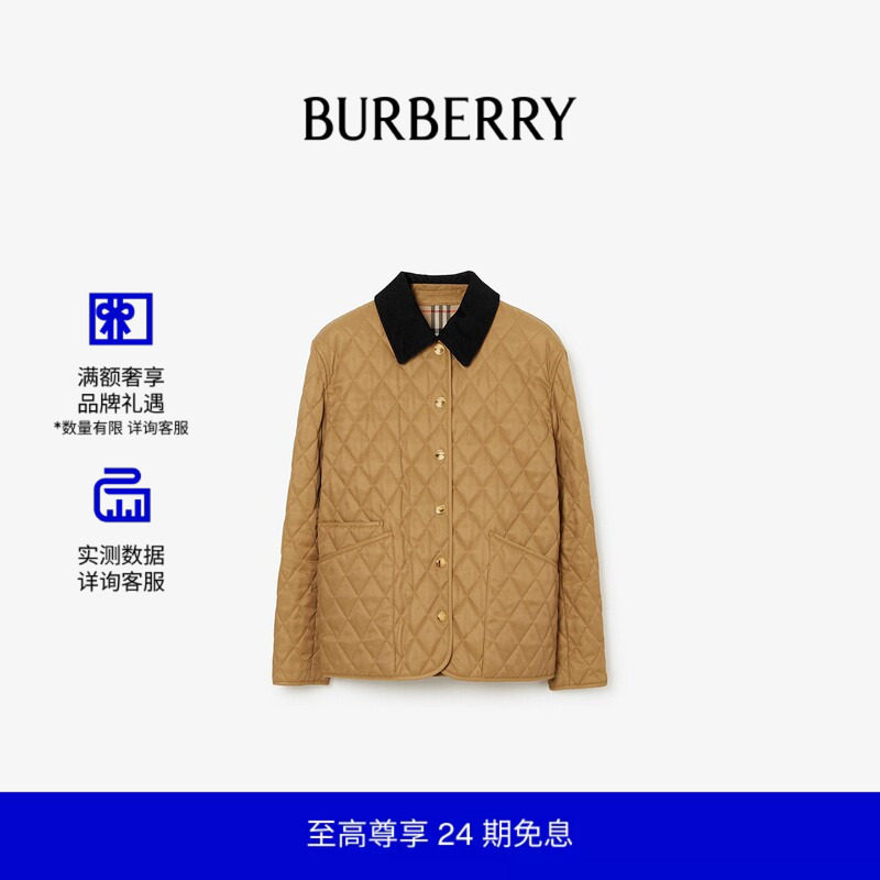棉服博柏利绗棉菱形格巴宝莉图片