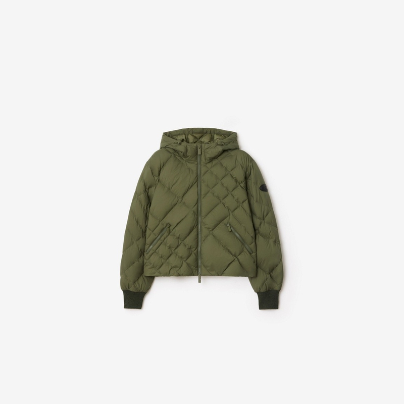 格纹缝线尼龙羽绒服BURBERRY