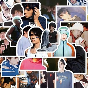 周杰伦贴纸Jay明星周边生活照平板旅行箱手机壳手账装 饰防水贴纸