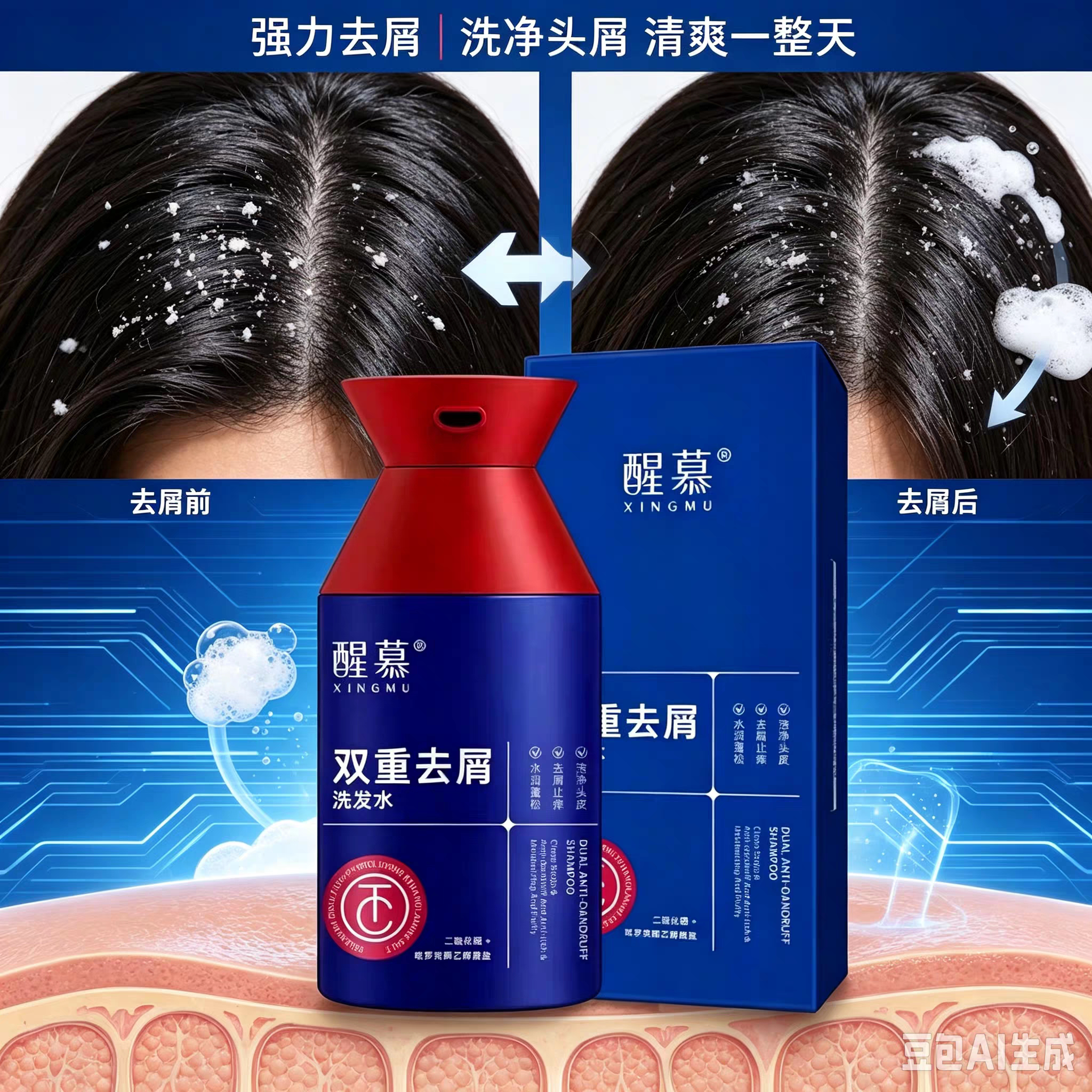 正品醒慕！发廊专用洗发水强效去屑止痒控油蓬松柔顺洗发露洗发水