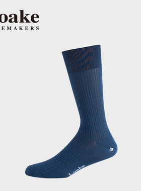 Loake原装进口中筒袜绅士袜商务正装男士棉袜高品质薄款纯色男袜