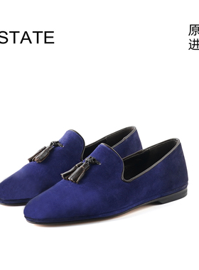 ESTATE意大利进口男士时尚居家慵懒舒适真皮乐福鞋吸烟鞋XX4NT