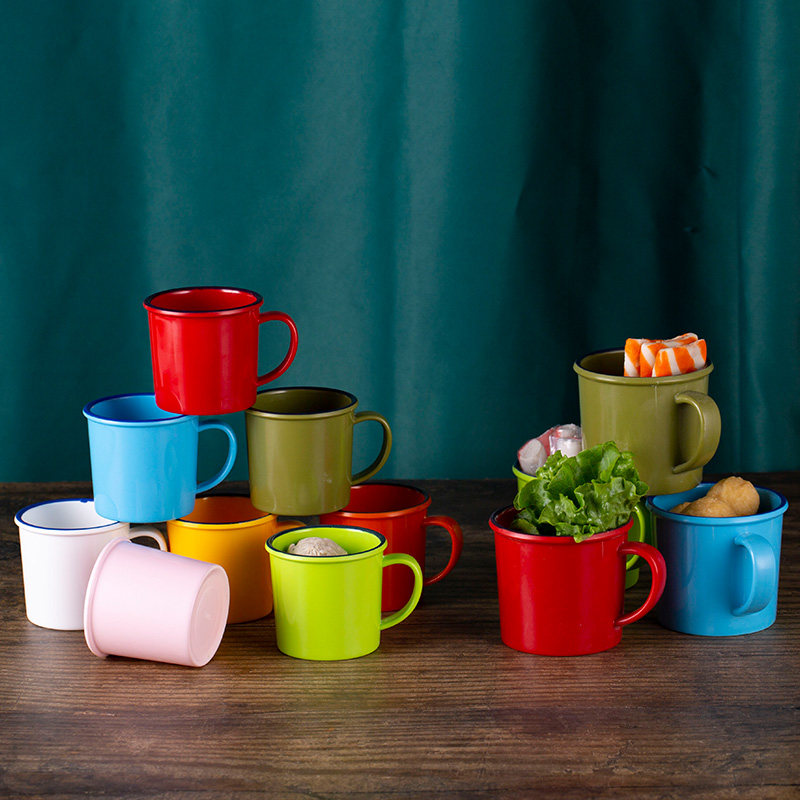 密胺复古仿瓷杯市井小吃火锅串串杯选菜餐具盅盅杯子怀旧茶缸商用