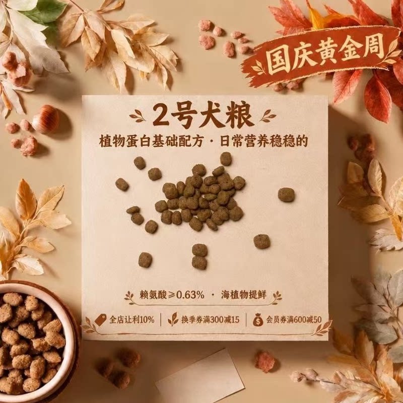 阿幸素食宠粮 升级款2号纯素海苔果蔬全期成幼犬通用狗粮/5斤装