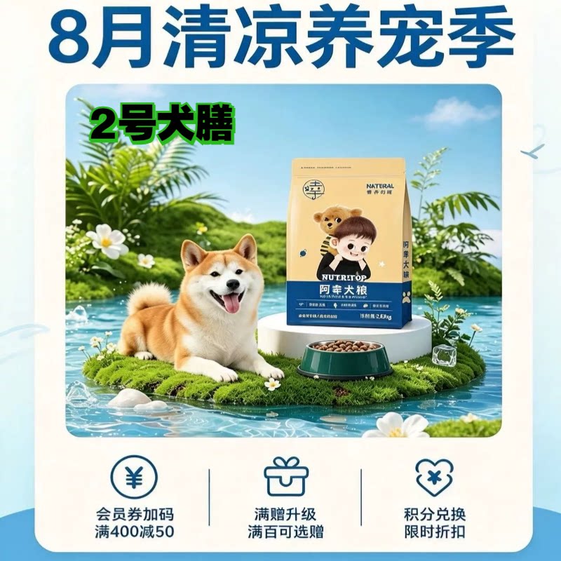 阿幸素食宠粮 升级款2号纯素海苔果蔬全期成幼犬通用狗粮/5斤装图片