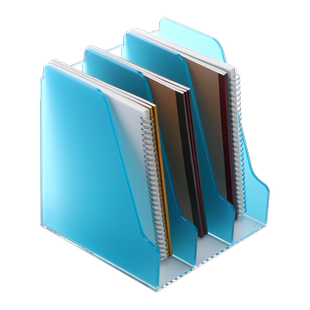 三锐A4亚克力书架桌面文件栏学生画册整理盒小型文件栏简约置物架多格创意彩色功能收纳架分类白色B5书格