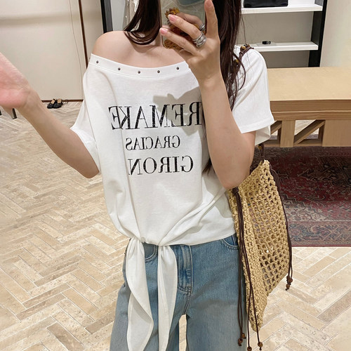 夏季新款字母印花短袖T恤女