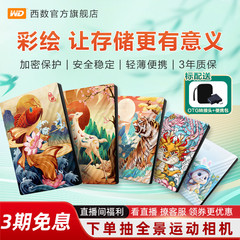 WD西部数据移动硬盘4tb电脑笔记本手机西数4t彩绘定制加密